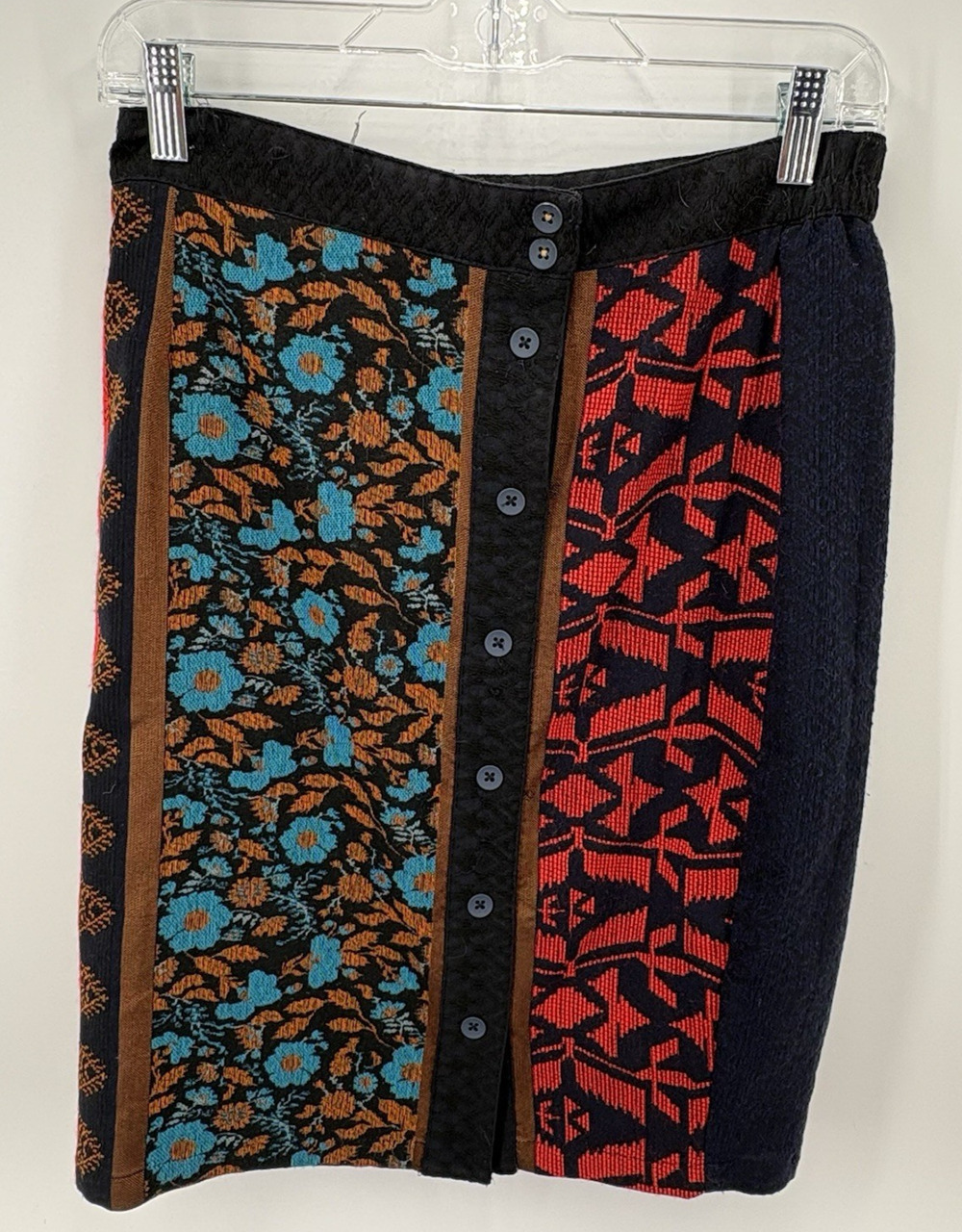 Anthropologie Dolan Left Coast Collection Jacquard Skirt Mixed Print Size XSmall